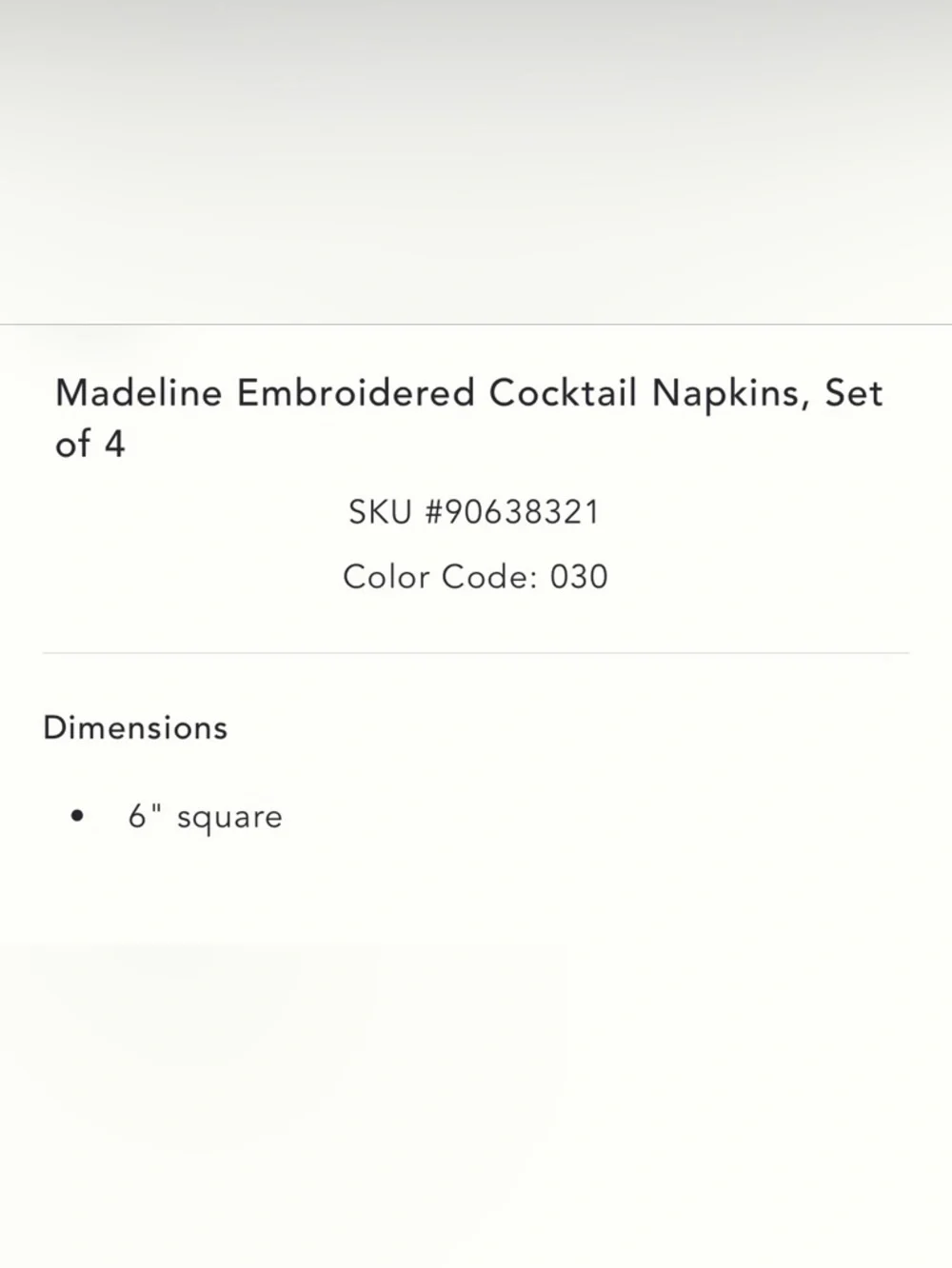 Anthropologie Madeline Embroidered Cocktail Napkins, Set of 4 in Navy NEW